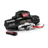 Warn Zeon 10-S Platinum Winch 92815 with 10,000 lbs synthetic rope, aluminum hawse fairlead, and wireless remote control