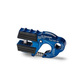 Factor 55 UltraHook Winch Shackle Aluminum in Blue 00250-02 with integrated shackle pin mount and double locking clasp