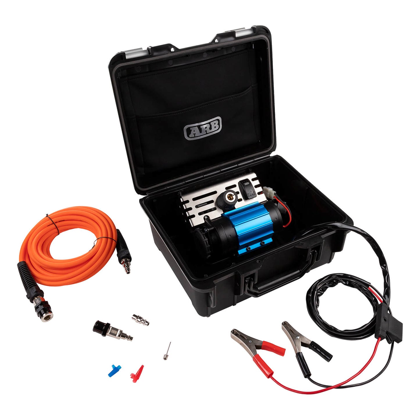 ARB Portable 12V Air Compressor Single Motor CKMP12V2 with anodized cylinder and neoprene pouch for 2007-2018 Jeep Wrangler JK