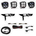 Baja Designs 2021+ Ford F150 Fog Pocket Kit SAE Clear Squadron Sport DC with dual LED lights, mounts, and wiring harnesses