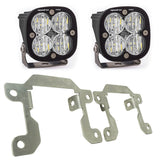 Baja Designs 2019 Ford Ranger Squadron Pro Fog Pocket Kit with dual LED pods and stainless steel mounting brackets