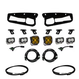 Baja Designs 2021+ Ford Bronco Amber SAE Fog Pocket Kit w/Upfitter includes amber LED lights, mounts, and wiring harnesses