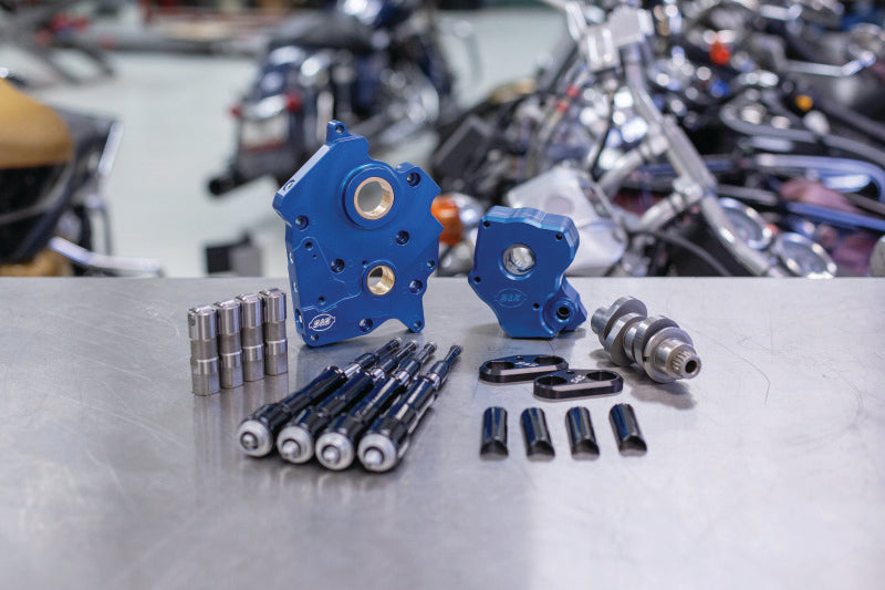 S&S Cycle 2017+ Water Cooled M8 Models Chain Drive 475C Cam Chest Kit w/ Black Pushrod Tubes