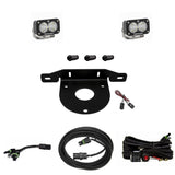 Baja Designs 2021+ Ford Bronco Dual S2 Sport W/C Reverse Kit w/Upfitter with LED pods, wiring harness, brackets, and mounting hardware