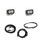 Baja Designs Jeep JL LED Light Kit Reverse Kit w/ Upfitter Dual S2 Sport w/C including dual LED reverse pods and wiring harnesses