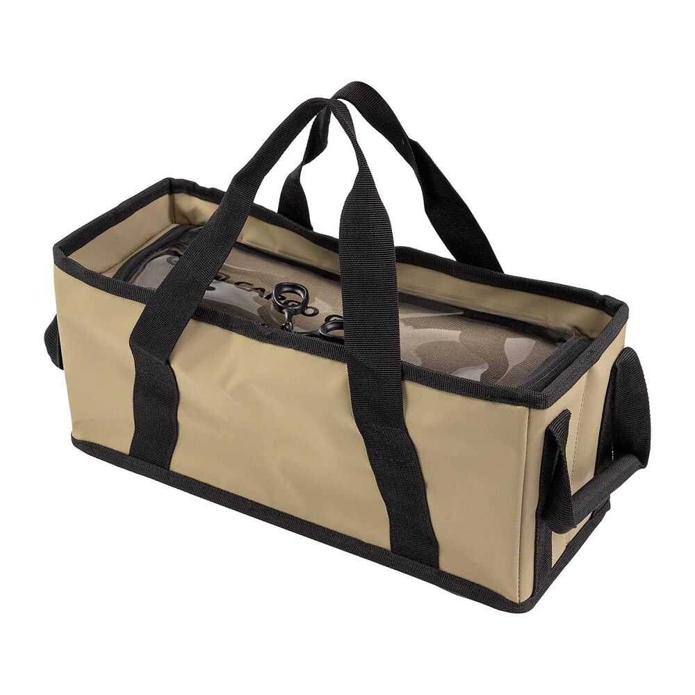 A tan and black ARB bag with a handle that serves as an ARB Small Cargo Drawer Organizer.