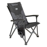 10500161 - ARB PINNACLE CAMP CHAIR folding heavy-duty black fabric camp chair with sturdy steel frame and cup holder
