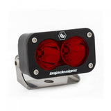 Baja Designs S2 Sport Spot Pattern LED Work Light - Red with black aluminum housing and adjustable stainless steel mounting bracket
