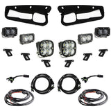 Baja Designs 21-22 Ford Bronco w/Steel Bumper S2 SAE Sportsmen Fog Pocket Light Kit - Clear high-performance LED assembly with wiring and mounts