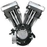 S&S Cycle 84-99 BT V80 Long Block Engine - Wrinkle Black