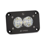 Baja Designs S2 Pro Flush Mount Wide Cornering Pattern LED Work Light - Clear with black anodized housing and dual LED lenses