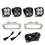 Baja Designs 09-12 Ram 2500/3500 Fog Pocket Kit - White with dual LED fog lights, mounting brackets, and wiring harnesses