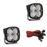 Baja Designs Squadron Sport Wide Cornering Pair LED Light Pods - Clear with quad LEDs, durable mounts, and wiring harness for off-road use