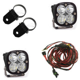 Baja Designs Squadron Sport Polaris A-Pillar LED Light Pods w/ 2.0in Harness/Mounts Kit with adjustable mounts and wiring harness