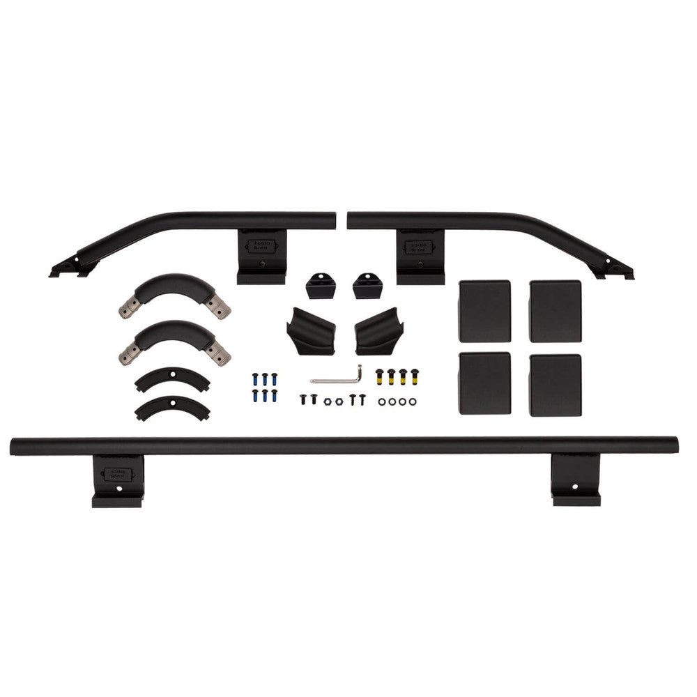 ARB Base Roof Rack Front Quarter Rail 1780010 in textured black powder-coated steel for durable corrosion resistance on off-road vehicles