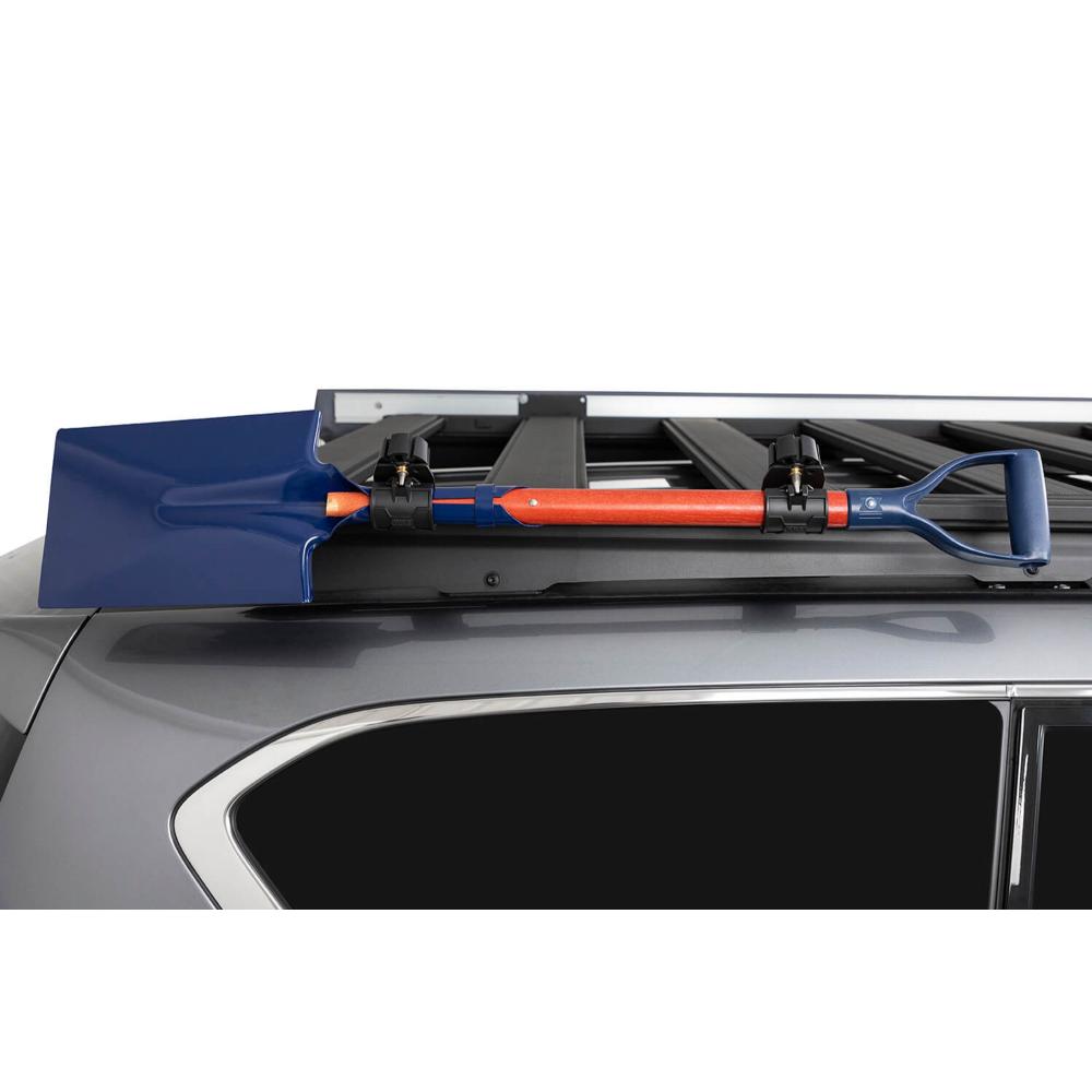 ARB Base Roof Rack Shovel Holder 1780270 with lockable quick-release clamps for 32-42mm handles on off-road vehicle roof racks
