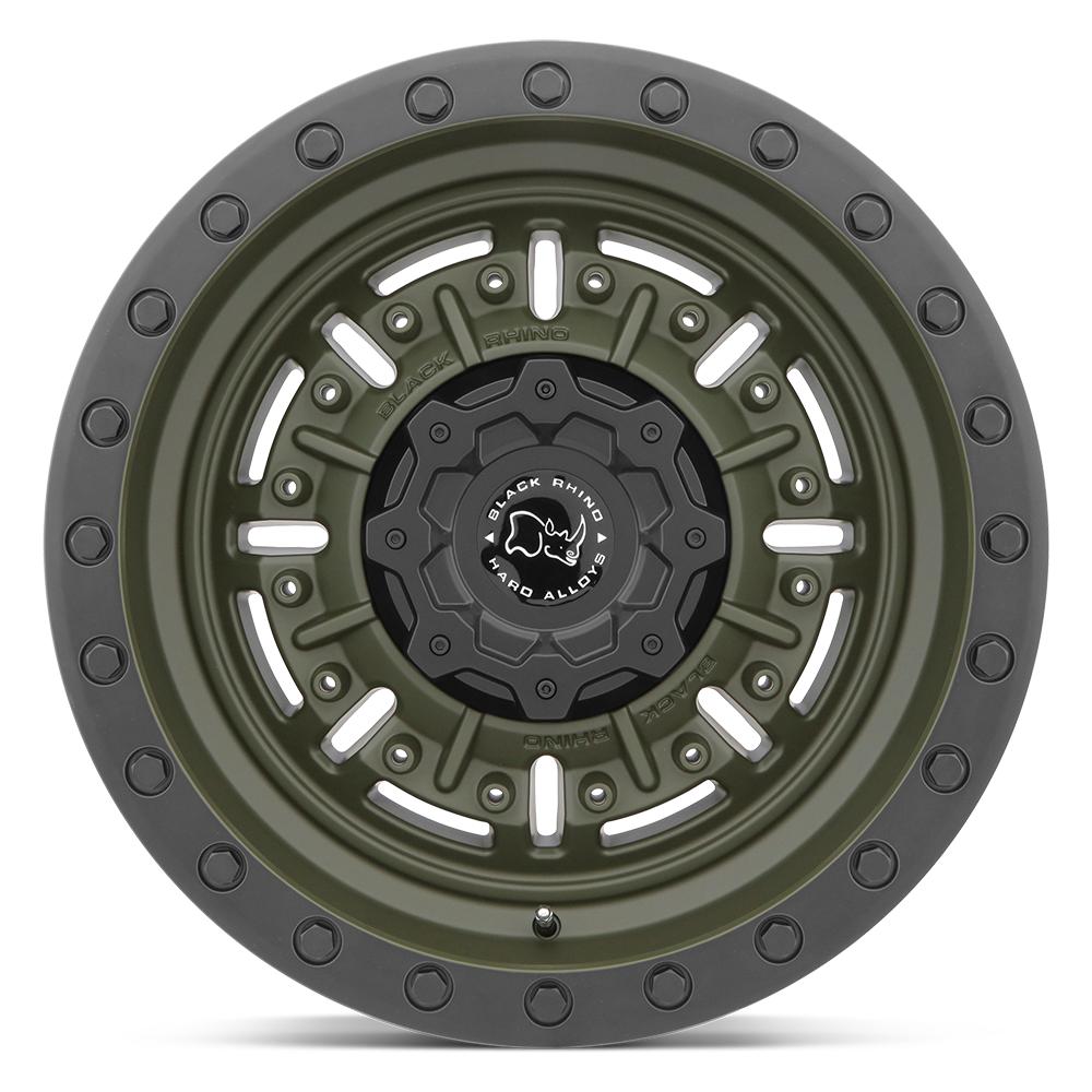 Black Rhino Abrams - 17X8.5 0mm - Olive Drab Green cast aluminum wheel 6X139 bolt pattern for off-road 4x4 trucks
