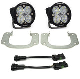 Baja Designs 17-18 Nissan Titan Sport Fog Pocket Kit with dual LED fog lights, steel brackets, and wiring adapters