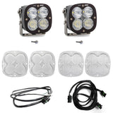 Baja Designs 2021+ Ford Bronco A Piller Light Kit XL80 D/C w/Upfitter with dual LED pods, lenses, wiring harnesses, and mounting hardware