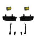 Baja Designs 2019+ Ram 2500/3500 S2 Wide Cornering Fog kit - Amber with dual amber LED pods, cornering shields, and wiring harnesses