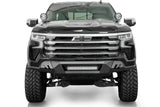 Addictive Desert Designs Black Label Front Bumper for Chevrolet Silverado 1500 (22-ON) with off-road lighting and reinforced skid plate