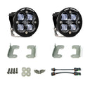 Baja Designs 18-20 Jeep Wrangler JL Sahara Fog Squadron Sport Fog Pocket Kit - Clear with LED pods and mounting hardware