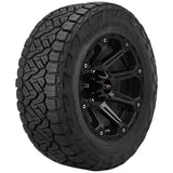 Nitto Recon - 285/70R17 - Set of 4 Tires mounted on black off-road wheel with aggressive all-terrain tread pattern