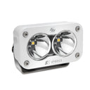 Baja Designs S2 Pro Spot Pattern White LED Light - Clear with dual reflectors, white anodized housing, stainless steel hardware for off-road use