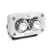 Baja Designs S2 Pro Spot Pattern White LED Light - Clear with dual reflectors, white anodized housing, stainless steel hardware for off-road use