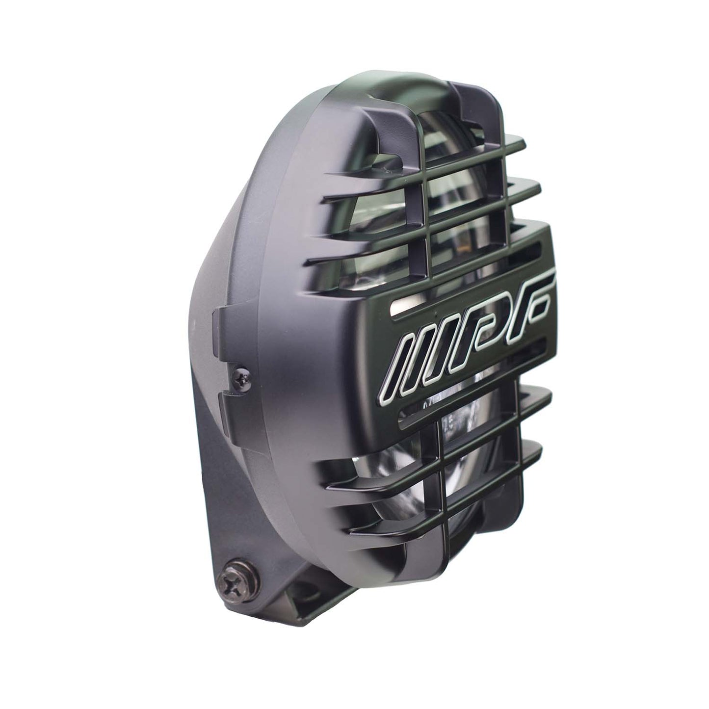 ARB IPF Driving Light Kit 968CSG with high-impact black resin body, protective steel grille, polished hardened glass lens, and multi-function reflector