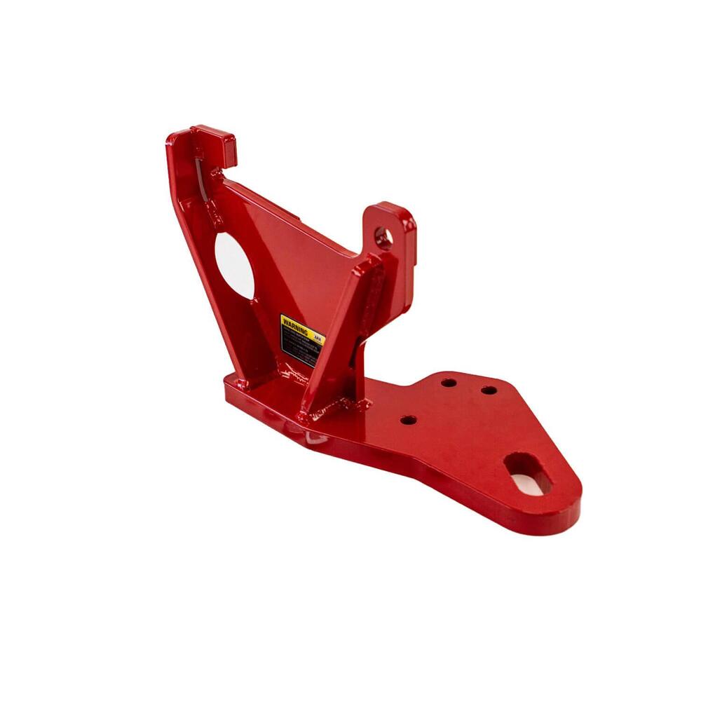 This ARB Recovery Point RH Side 8T ARB Rated 2823010 serves as a recovery point for a vehicle, specifically designed for tractors. Its vibrant red color stylishly contrasts with the pristine white background.