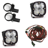 Baja Designs Squadron Sport Polaris LED Light Pods w/ 2.0in Harness/Horizontal Mounts Kit with heavy-duty mounts and wiring harness
