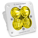 Baja Designs Flush Mount LED Light Pod White Amber Lens Driving/Combo Pattern Squadron Pro with durable white housing and yellow optics