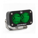 Baja Designs S2 Sport Spot Pattern LED Work Light - Green with black aluminum housing and adjustable stainless steel mounting bracket