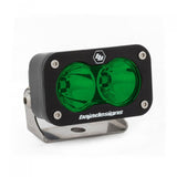 Baja Designs S2 Sport Spot Pattern LED Work Light - Green with black aluminum housing and adjustable stainless steel mounting bracket