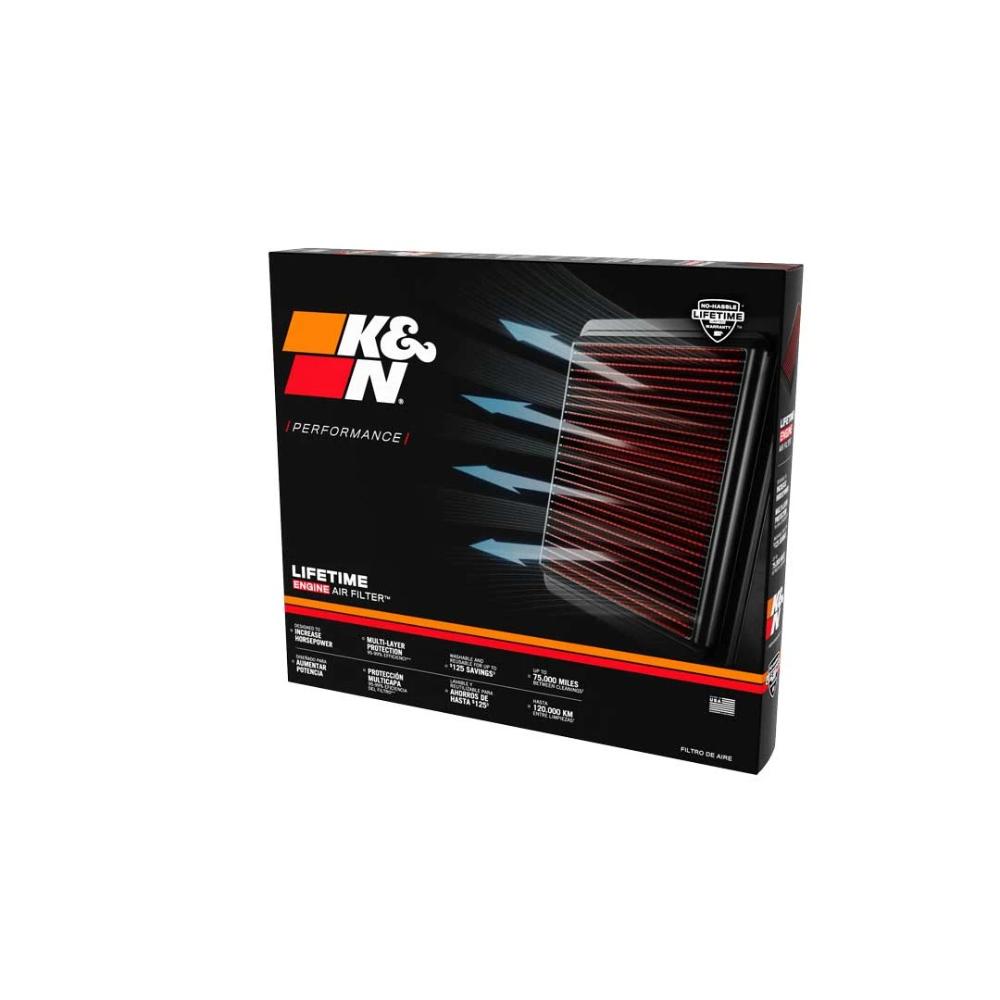 K&N High-Flow Original Lifetime Engine Air Filter 33-2146 for Toyota LandCruiser 70 Series, Lexus LX470 with high-performance reusable media