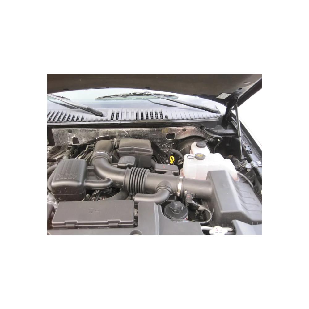 K&N High-Flow Original Lifetime Engine Air Filter 33-2385 installed in F150, F250, F350 engine bay with durable high-performance media