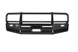 ARB Front Combination Bumper 3413050B for Toyota LandCruiser 100 Series (1998-2001) with black powder-coated steel and fitting kit included