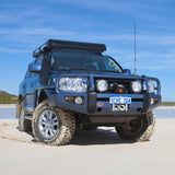 ARB Front Winch Bumper 3415120B for Toyota Land Cruiser (2008-2011) with heavy-duty steel and fitting kit included, black powder coat