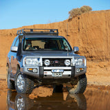 ARB Front Winch Bumper 3415120B for Toyota Land Cruiser (2008-2011) with heavy-duty steel, black finish, fitting kit included