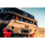 ARB Zenith Front Winch Bumper 3423210B for Toyota Tacoma (2024-2025) with integrated 8T recovery points and fitting kit included