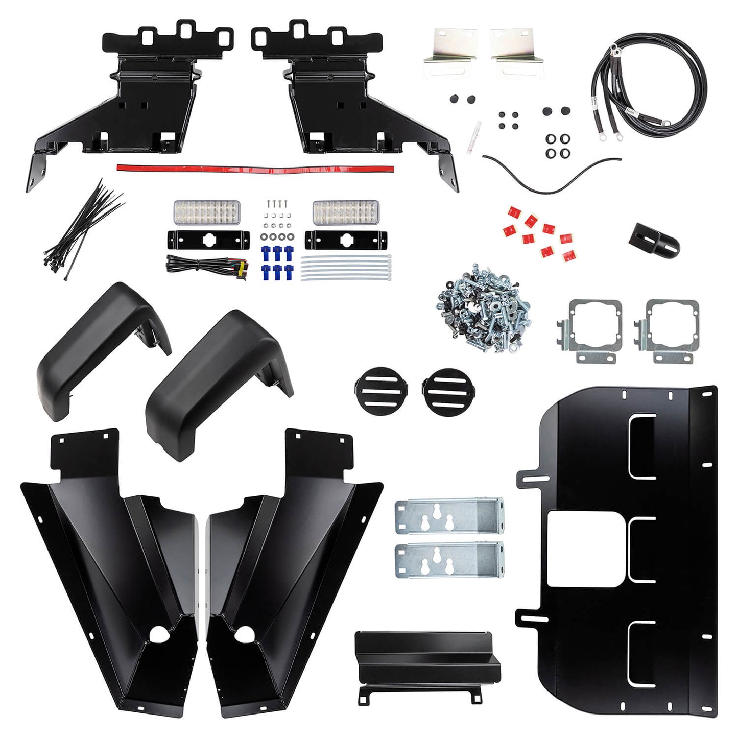ARB Front Winch Bumper 3432210B for Land Rover LR3 (05-09), LR4 (10-13) - Heavy-duty steel mounting components with wiring and hardware kit included