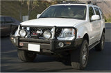 ARB Front Combination Bumper 3438260B for Nissan Frontier (2005-2008), Pathfinder (2005-2007) with heavy-duty steel and fitting kit included