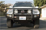 ARB Front Combination Bumper 3438290B for Nissan Pathfinder (2008-2012) with heavy-duty steel, black powder coat, fitting kit included