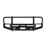 ARB Front Combination Bumper 3438320B for Nissan Frontier (2009-2017) with heavy-duty steel, black powder coat, fitting kit included