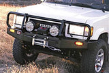 ARB Front Winch Bumper 3444050B for Isuzu Trooper (1992-1998) with heavy-duty steel, winch, and auxiliary light mounts
