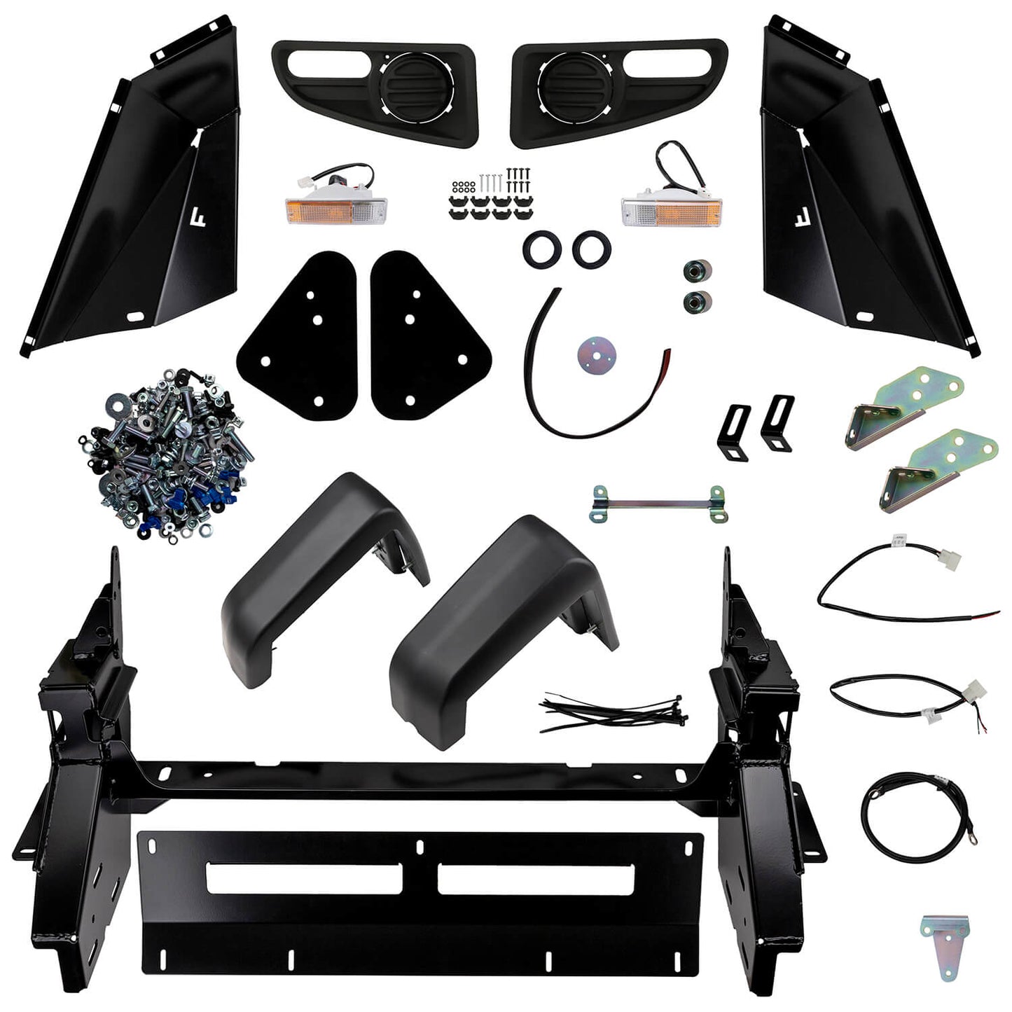 ARB Front Combination Bumper 3446300B - Fitting Kit Included with heavy-duty black powder coat steel components and mounting hardware