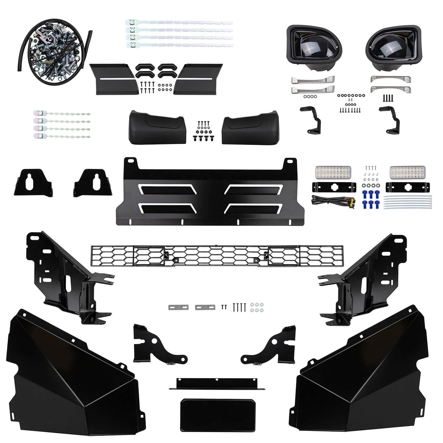 ARB Summit Front Winch Bumper 3446340B - Fitting Kit Included with heavy-duty steel brackets, hardware, and auxiliary light mounts