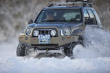 ARB Front Winch Bumper 3450180B for Jeep Liberty (2002-2005) - Fitting Kit Included, heavy-duty steel, off-road rugged snow terrain