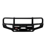 ARB Front Winch Bumper 3468010B - Fitting Kit Included, heavy-duty steel, black powder coat, multi-fold upswept wing design